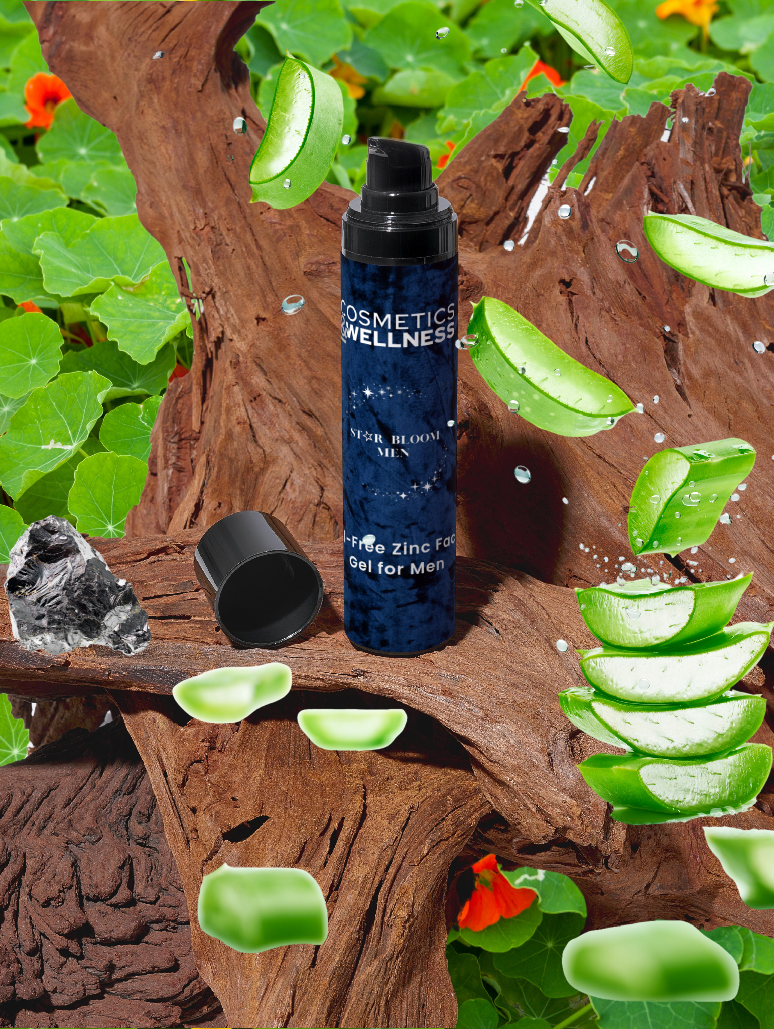 Oil-Free Zinc Face Gel Star Bloom Men, 50 ml / 1.69 fl oz