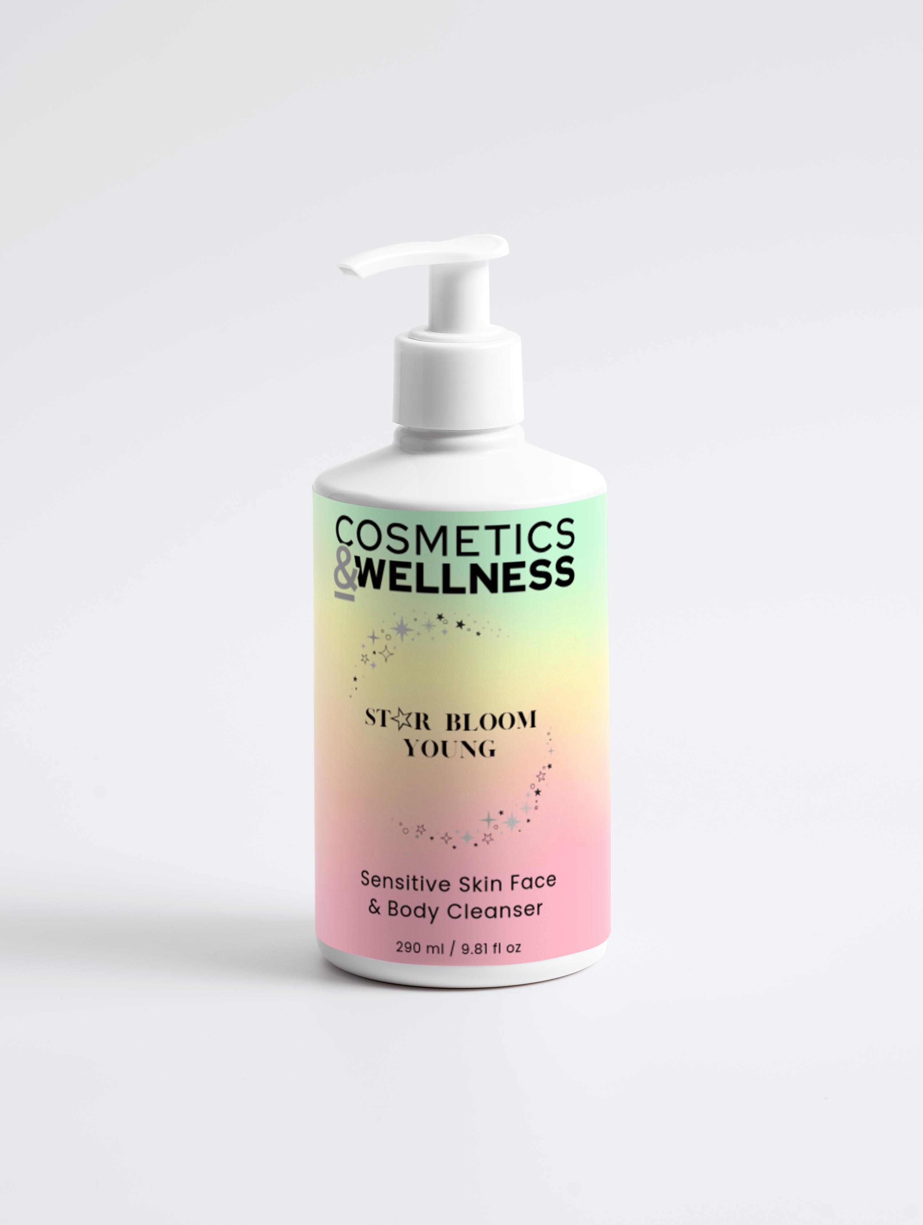 Sensitive Skin Face & Body Cleanser Star Bloom Young, 290 ml / 9.81 fl oz