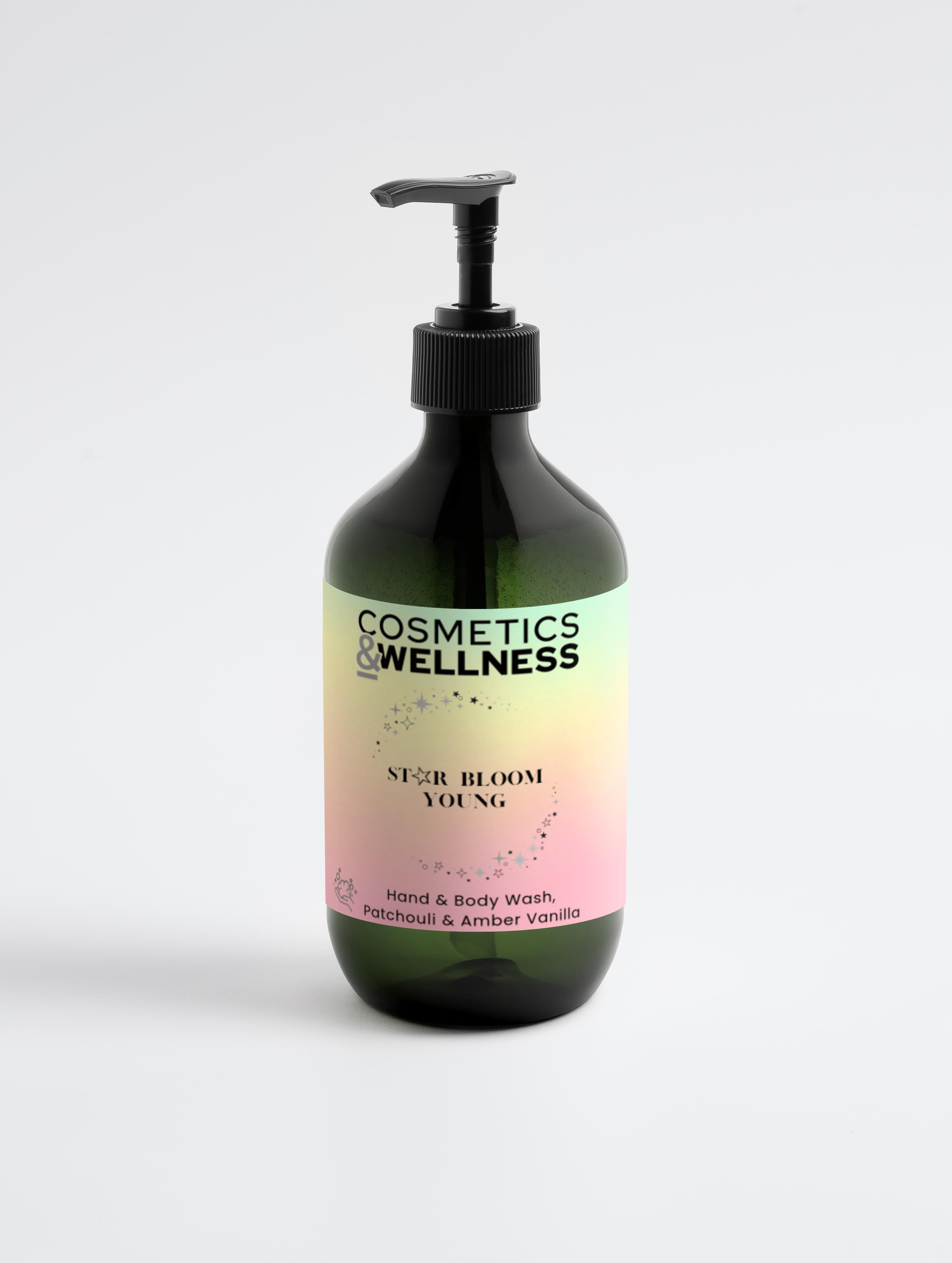 Hand & Body Wash, Patchouli & Amber Vanilla Star Bloom Young, 490 ml / 16.57 fl oz