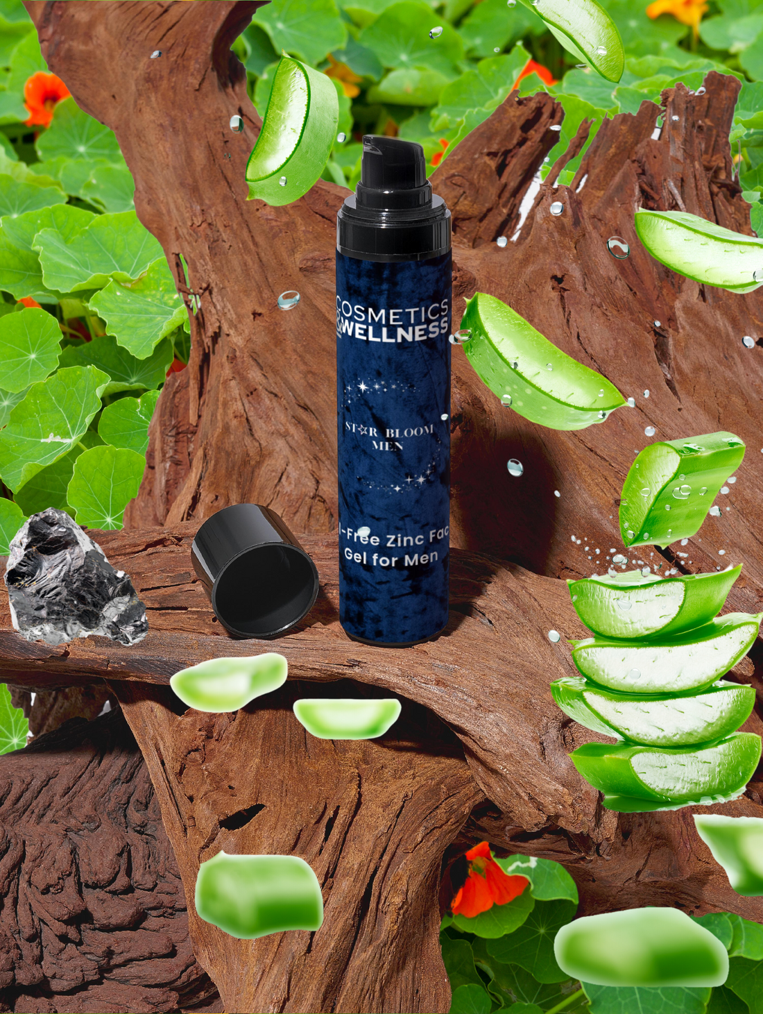 Oil-Free Zinc Face Gel Star Bloom Men, 50 ml / 1.69 fl oz